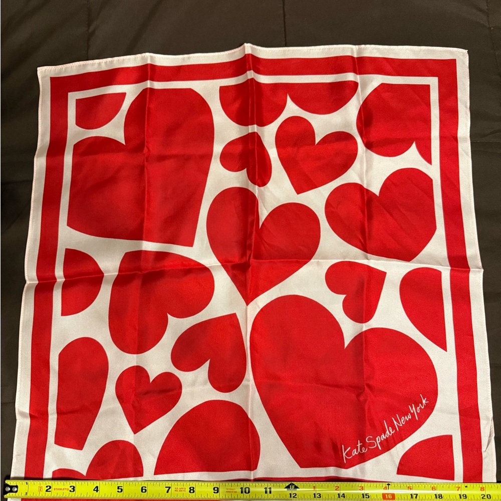 Kate Spade Red Heart Print Scarf - Picture 3 of 3